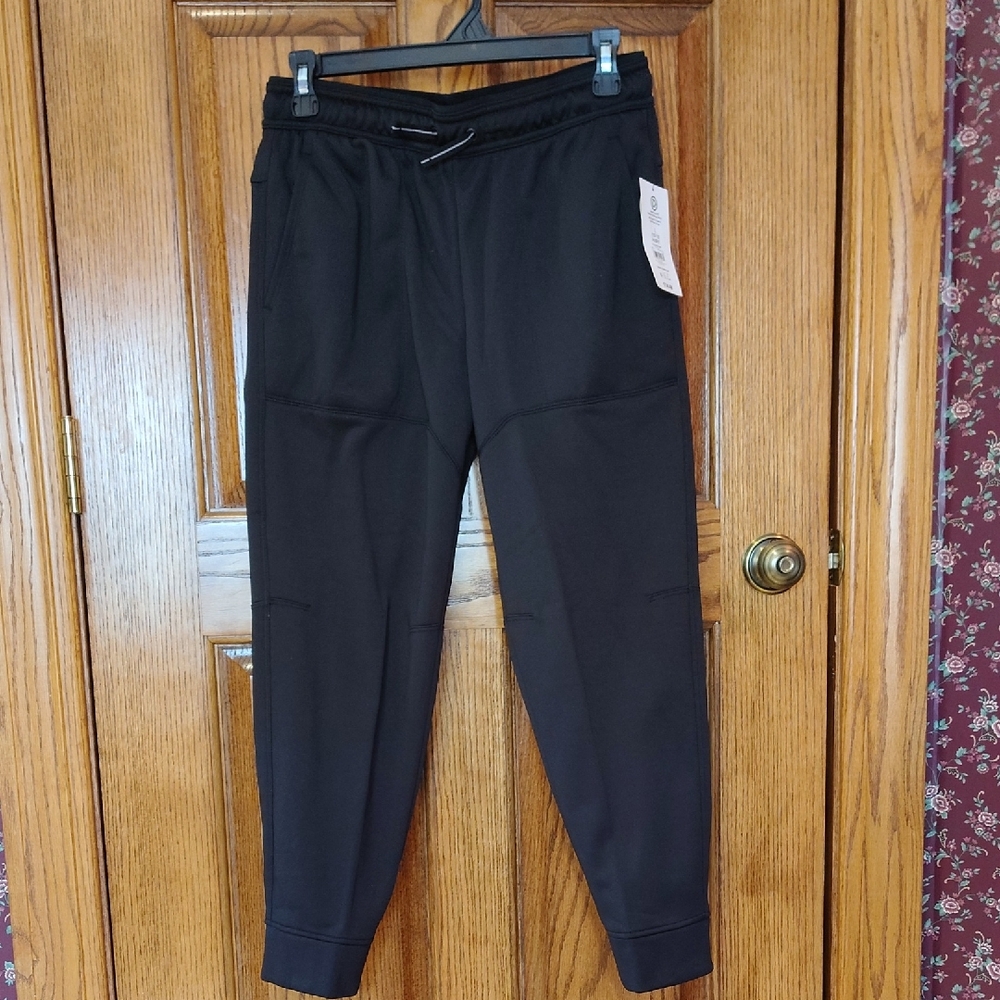 Athletic Works Boy's Black Fleece Joggers NWT Large Husky